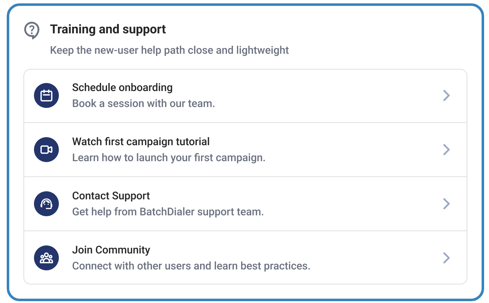 training and support