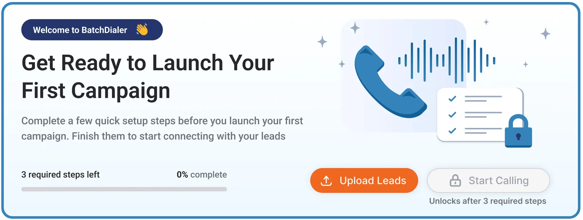 start calling homepage