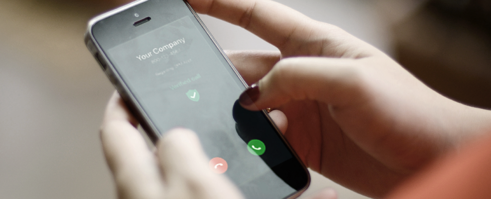 caller id showing on a phone with your company name