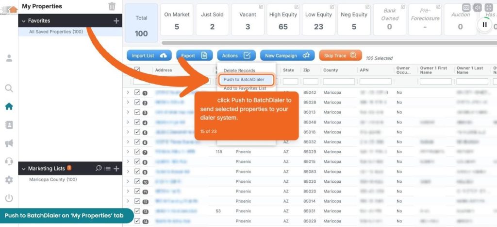 BatchDialer tab on my properties

