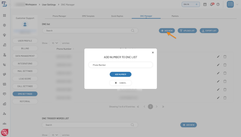 Maintaining a DNC list