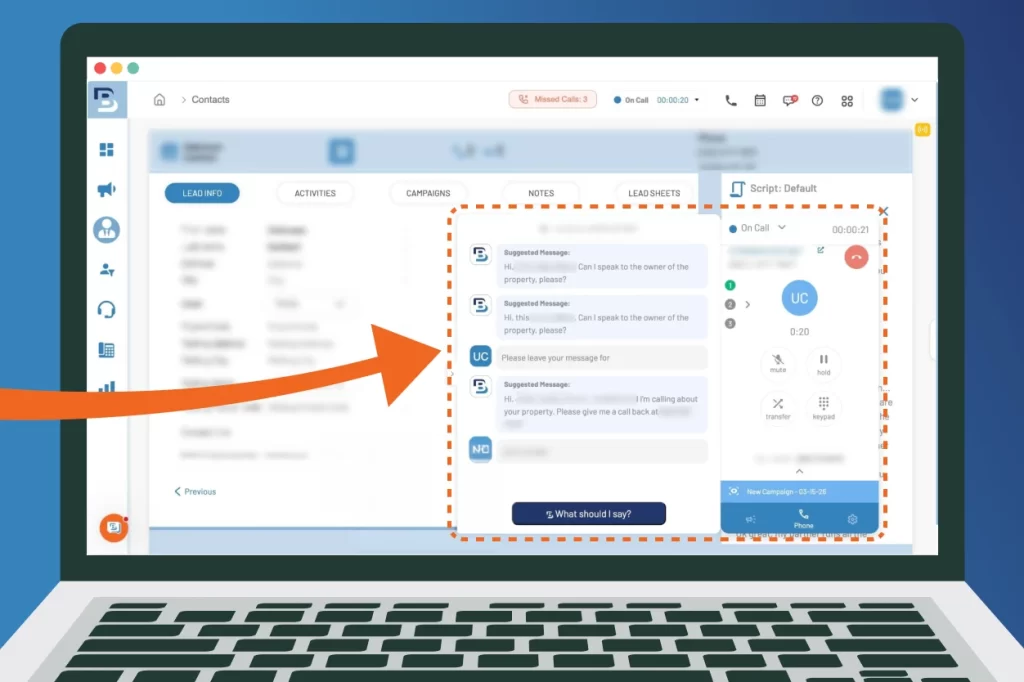 AI powered call guidance inside BatchDialer